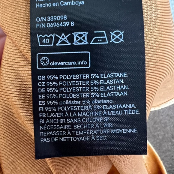 Gold long sleeve velvet mini dress in size Small. - Picture 7 of 9